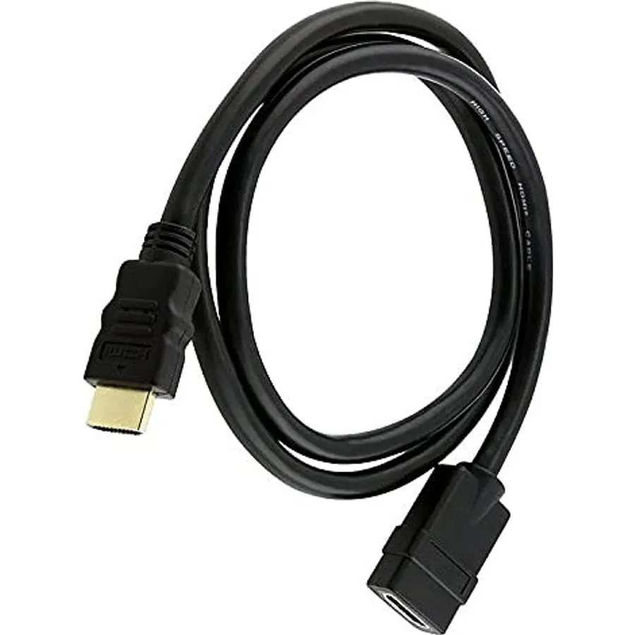 Short 28AWG High Speed Male to Female HDMI Port-Extender/Port-Saver for Roku, Chromecast, FireStick TV Streaming Sticks, PS4/PS5, Xbox, HDTV & More
