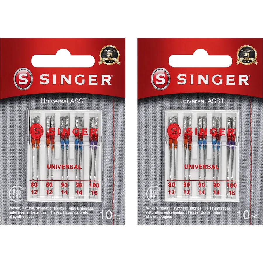 SINGER Universal Regular Point Machine Needles, Assorted Sizes, 20 Count