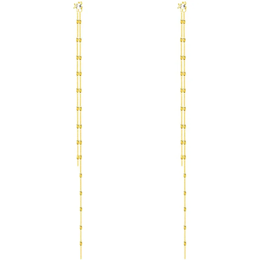 SLUYNZ Solid 925 Sterling Silver 6.3inch Long Chain Earrings Dangle for Women Teens Wedding Dangle Earrings Chain Backs