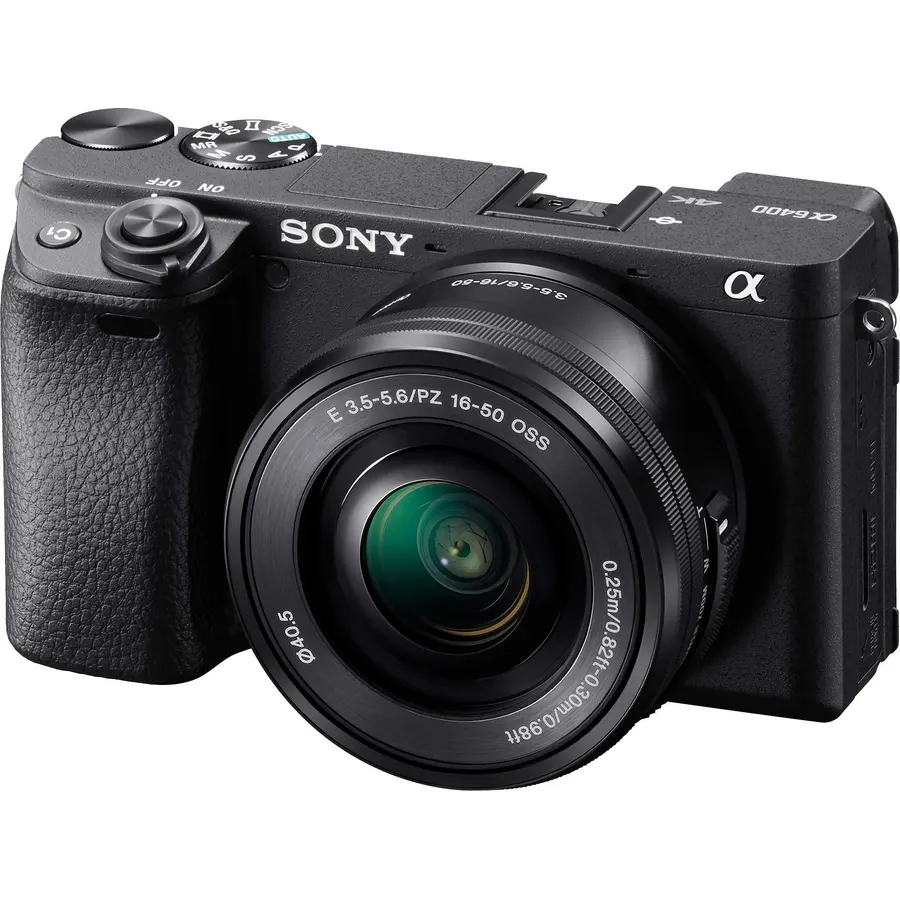 Sony Alpha a6400 Mirrorless Camera: Compact APS-C Interchangeable Lens Digital Camera with Real-Time Eye Auto Focus, 4K Video, Flip Screen & 16-50mm Lens - E Mount Compatible - ILCE-6400L/B, Black