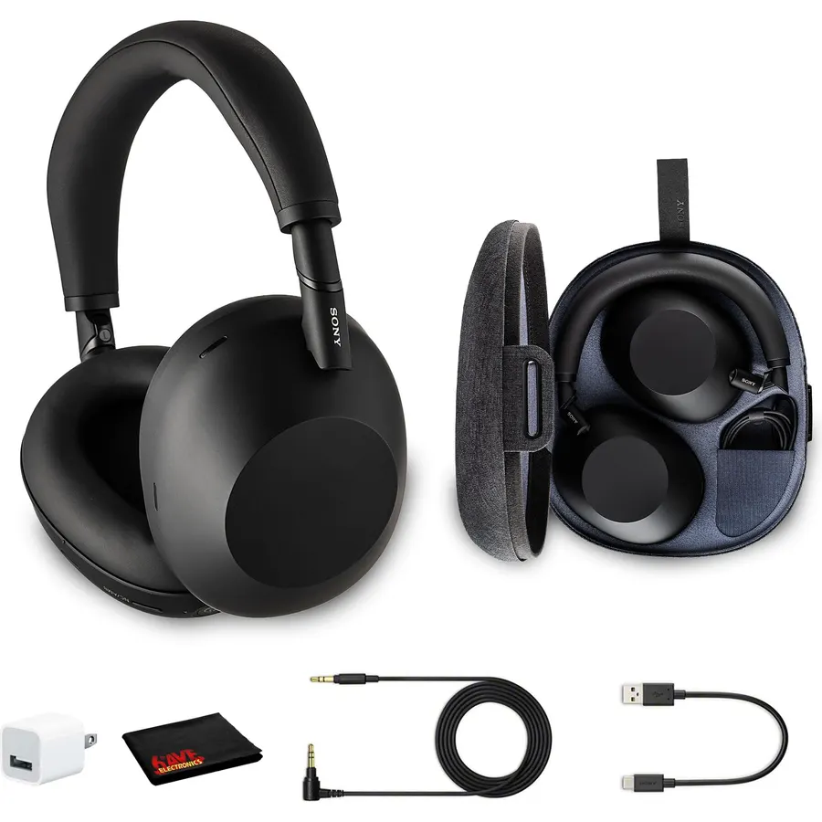 Sony WH-1000XM6/B Best Wireless Noise Canceling Headphones, Black Bundle with Deco Essentials Exclusive CPS 26 Month Protection Pack | Official USA Partner Model