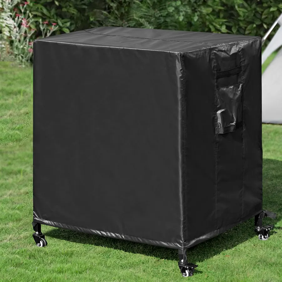 Stainless Steel Grill Cart with Cover Pizza Oven Stand with Water-proof Cover Trolley Table with Wheels Three-Shelf Movable Food Prep and Work Table Heavy Duty Grill Cart Outdoor 31.5"×24"×35.5"
