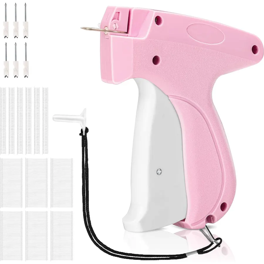 Stitch Gun for Clothing, 2 in 1 Mini Tagging Gun & Retail Price Tag Attacher Gun for Clothes with 6 Needles,1050pcs 0.2" & 1050pcs 2" Barbs