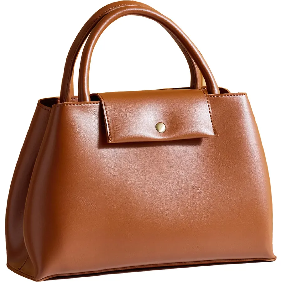 SUNLIGHT LEAVES Vegan Leather Small Tote For Women Vintage Top Handle Satchel Purse Shopping Bag Simple Shoulder Handbag