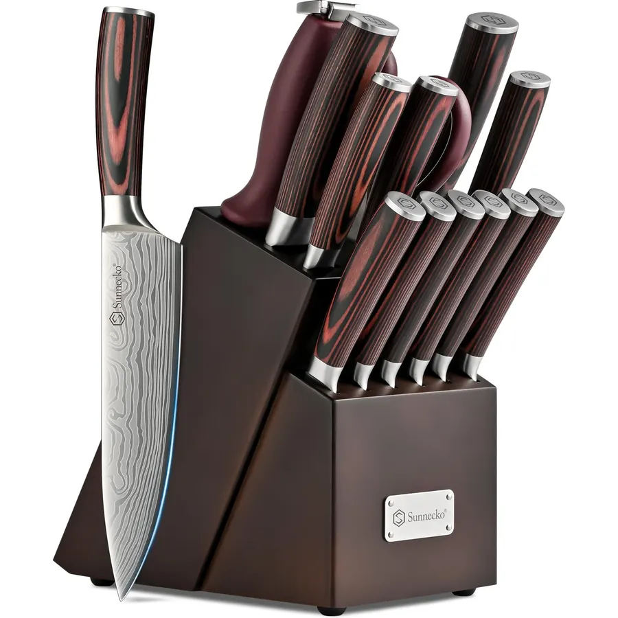 Sunnecko Professionl 3pcs Kitchen Knife Set for Chef