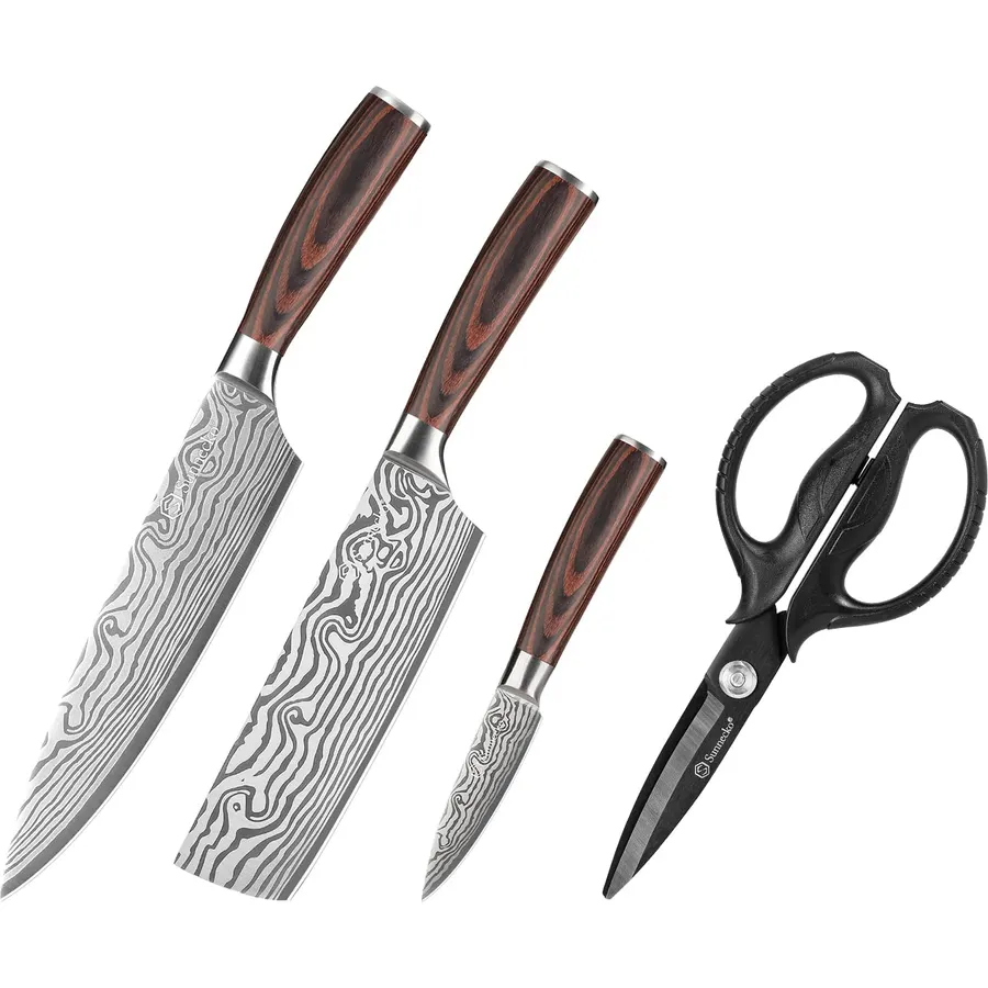 Sunnecko Kitchen Scissors All Purpose with Kitchen Knife Set 3 Piece