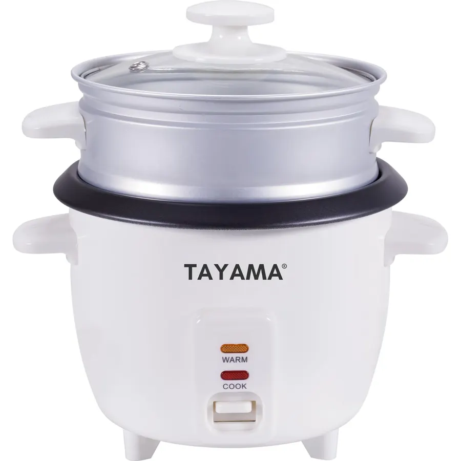 Tayama Rice Cooker with Steam Tray 3 Cup, White (RC-03R)