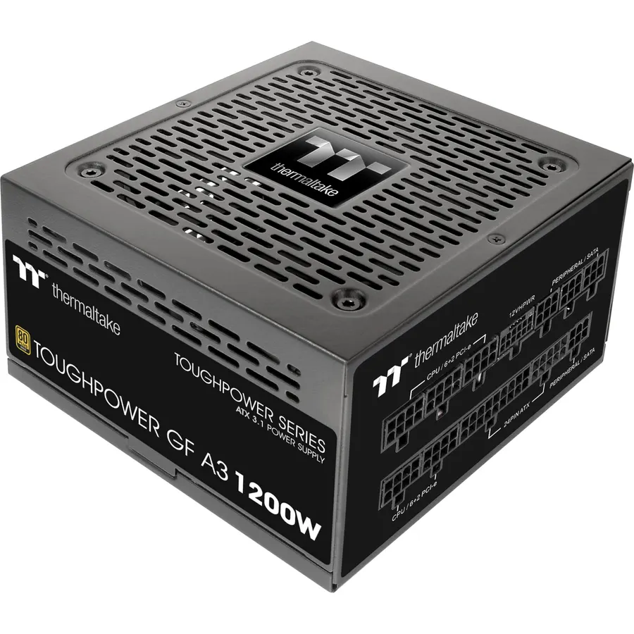 Thermaltake Toughpower GF A3 1200W, True 600W 12V-2x6 Connectors on PSU & NVIDIA RTX 50 Series, ATX 3.1/PCI-E 5.1, 80+ Gold, SLI/Crossfire Ready Power Supply, PS-TPD-1200FNFAGU-L, 10 Year Warranty