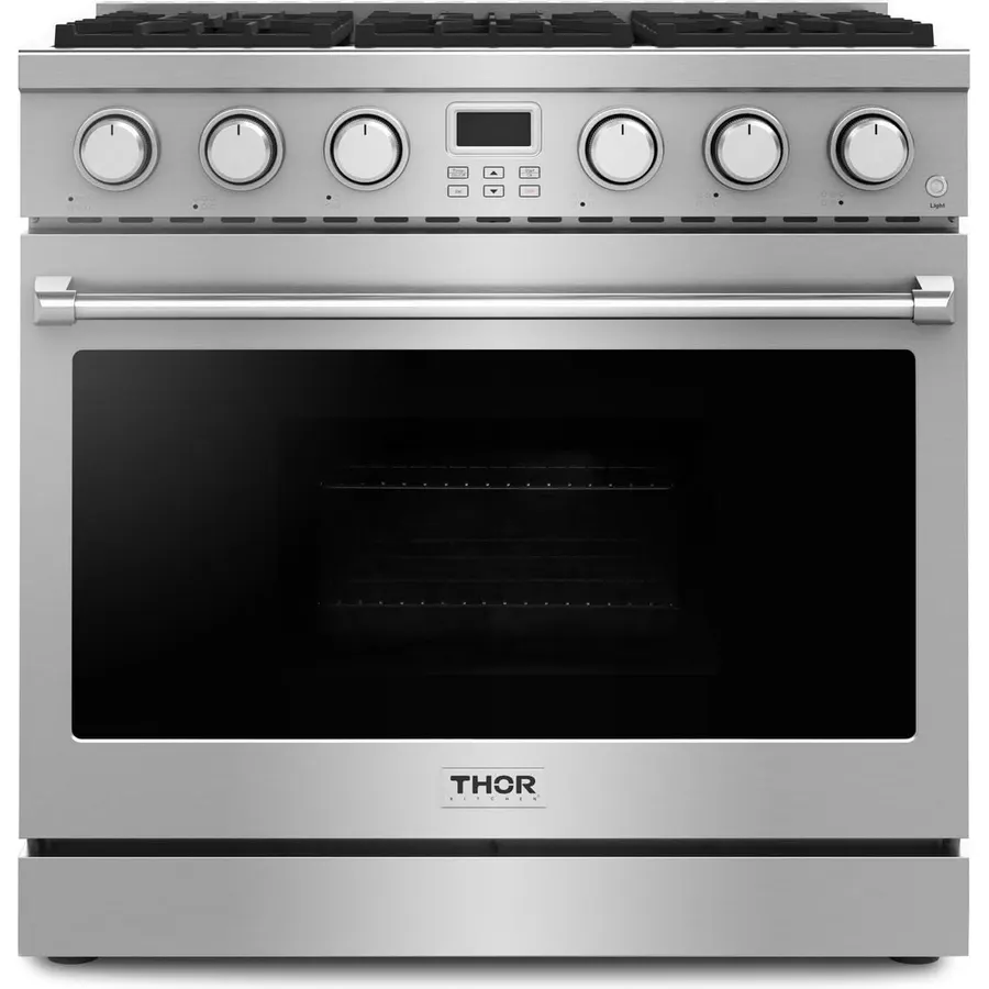 THOR Kitchen Professional 36-Inch Gas Range in Stainless Steel - Model ARG36