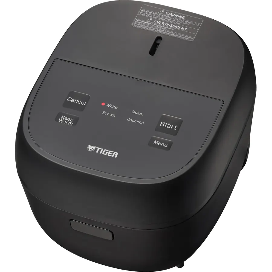 TIGER JBT-B10U-KY 5.5 Cup (Uncooked) Micom Rice Cooker and Warmer with Non-Stick Ceramic Coated Inner Pot and 4 Auto-Cook Settings, Black