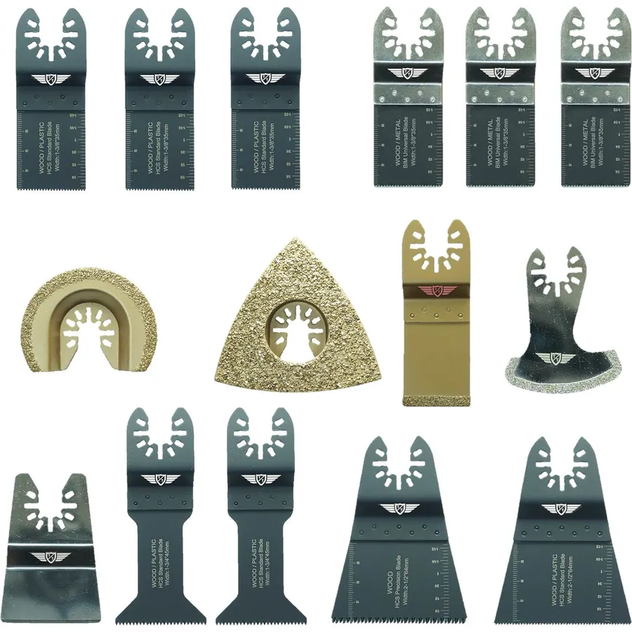 TopsTools 15pcs FAKA15 Mixed Fast Fit Multitool Blade Kit