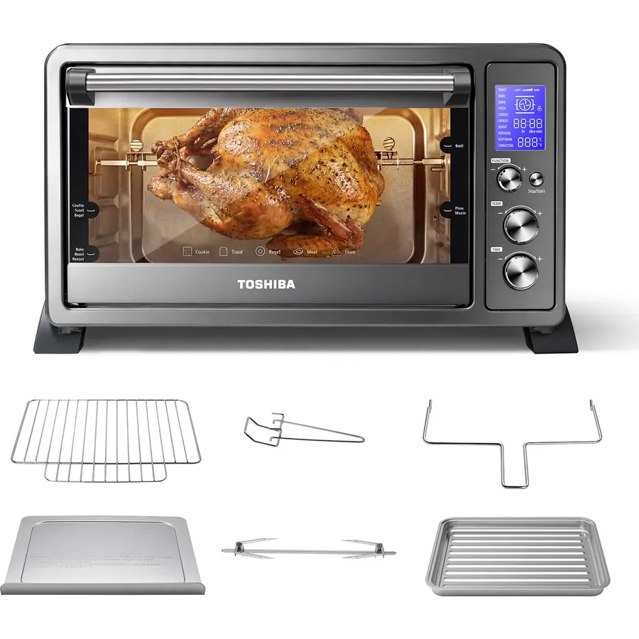 TOSHIBA 10-in-1 Convection Toaster Oven, 6-Slice Countertop Oven, 1500W