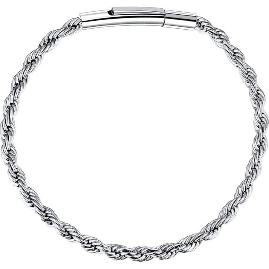 Twist Chain Necklace 2/3/5/8MM Braided Rope Chain Necklace for Men