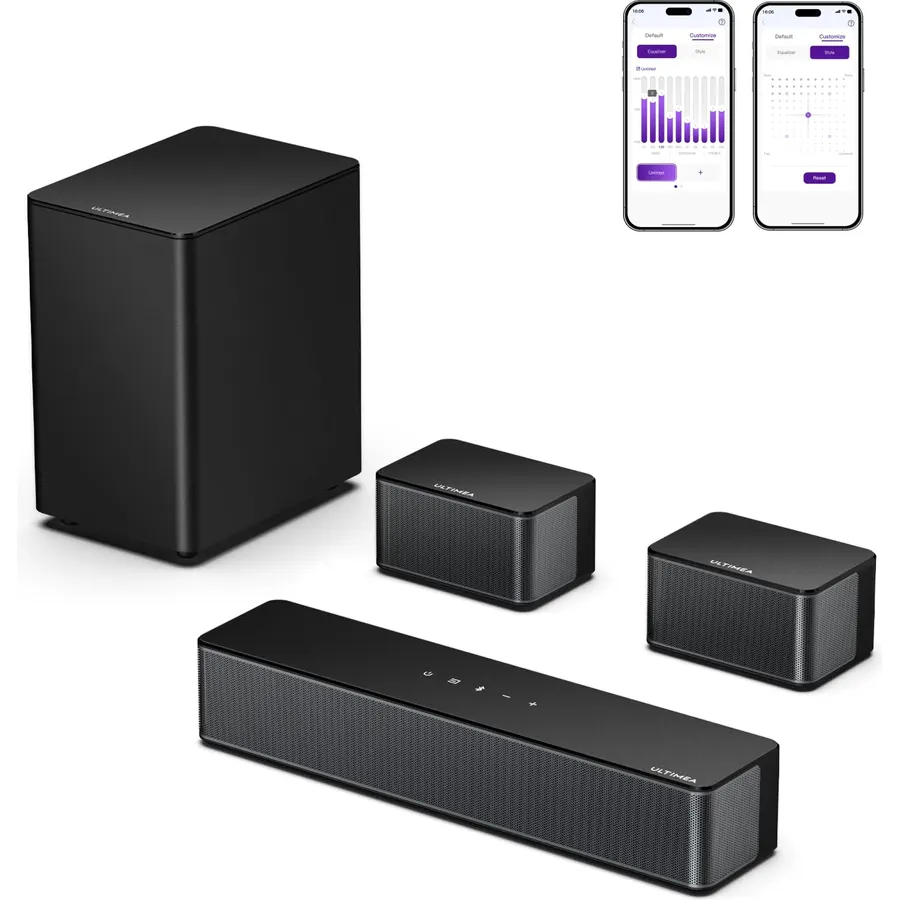 ULTIMEA 5.1 Sound Bar for Smart TV w/Subwoofer, Virtual Surround Sound