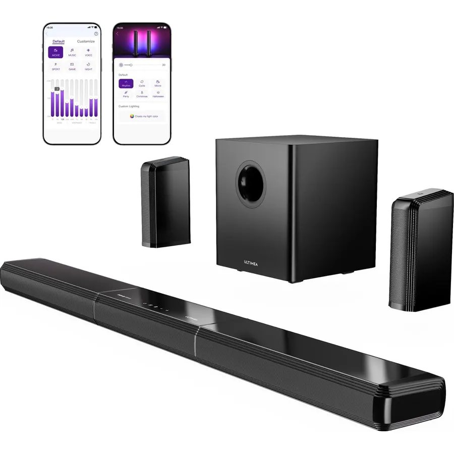 ULTIMEA 9.1ch Sound Bar for Smart TV, Detachable Home Theater Surround Sound System, App, Apollo S90