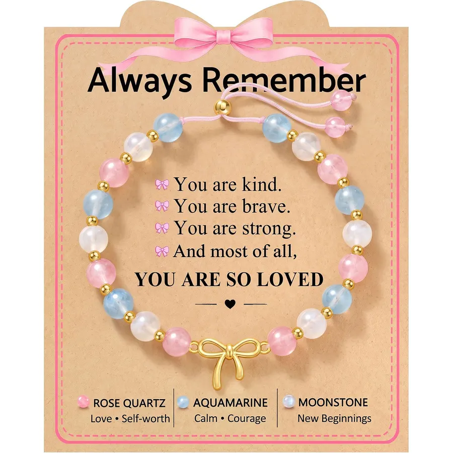 UPROMI You Are So Loved - Cute Bow Crystal Bracelet for Girls