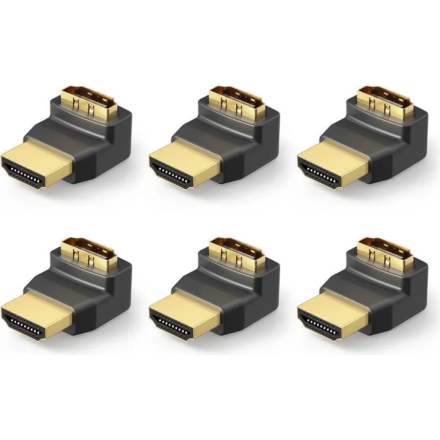 VCE 270 Degree HDMI Adapter 6-Pack, 3D&4K Supported, for TV Stick HDTV PC