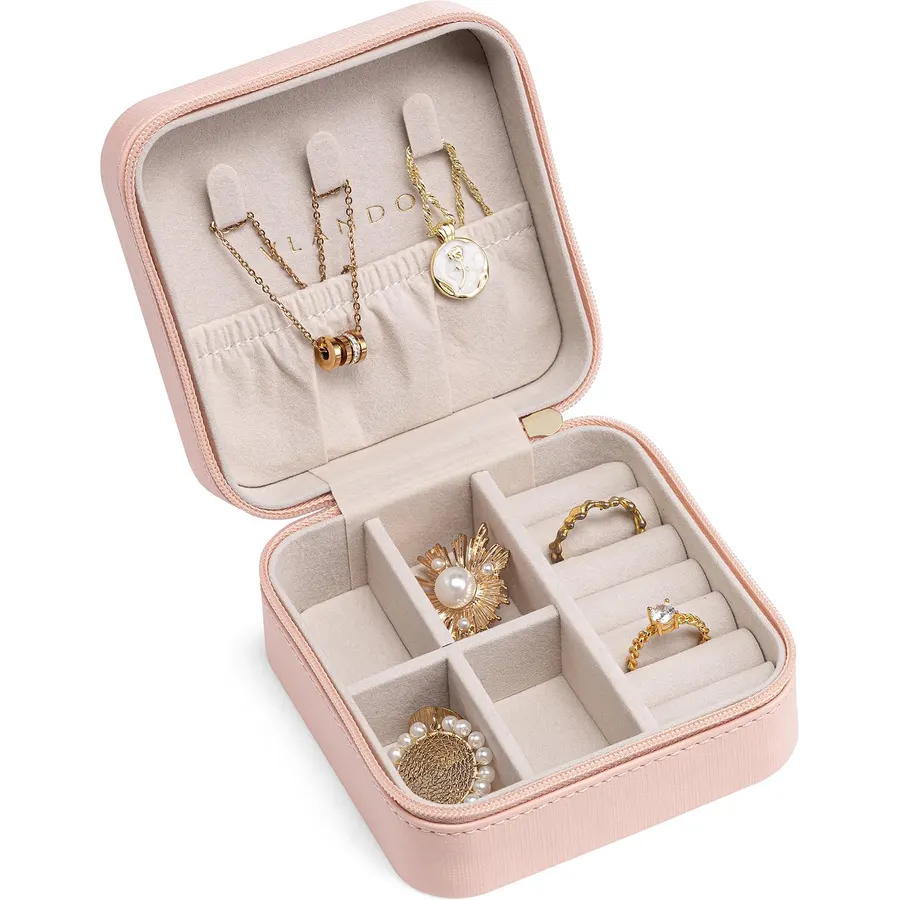 VLANDO Travel Jewelry Case, Compact Design, Necklace Hook, Anti-Tangle