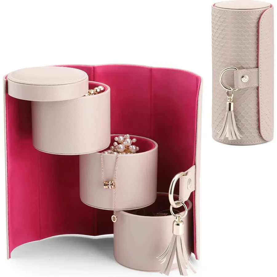 VLANDO Viaggio Small Jewelry Case Box - Travel Essential Accessories for Women, Travelers, Couples, Mom, Friends, Bridesmaid