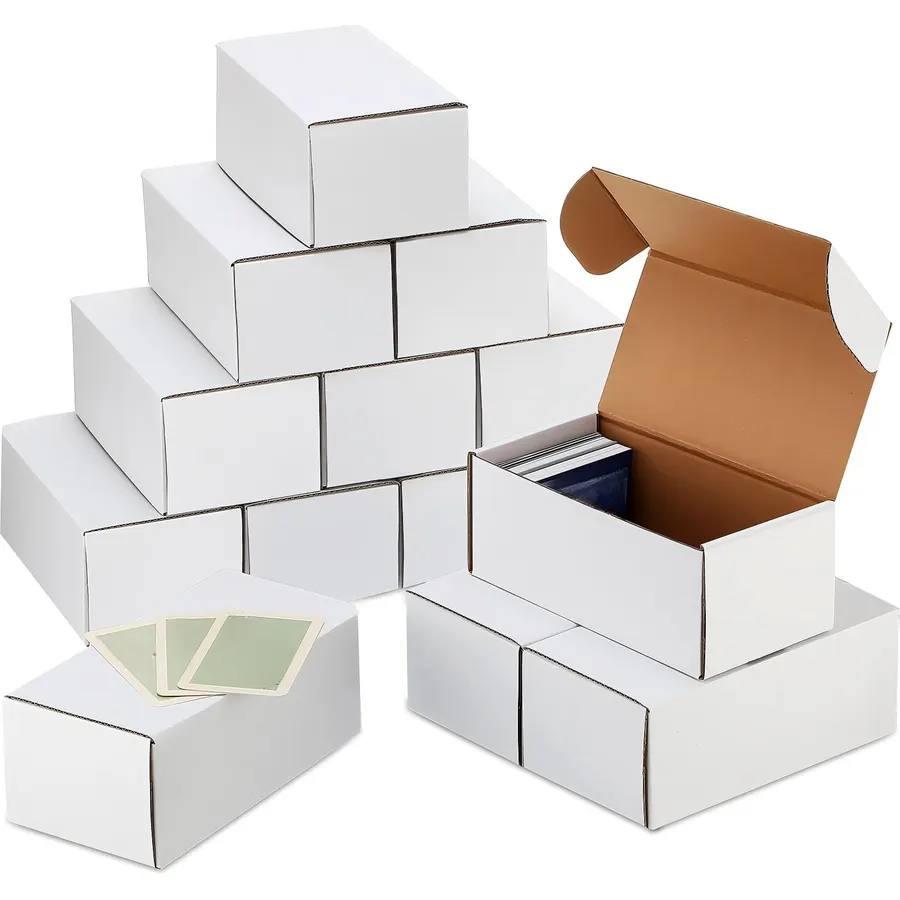 Yexiya 10 Pcs 400 Count Cardboard Trading Card Storage Box, White
