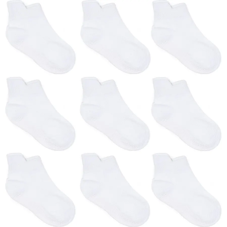 Zaples Baby Non Slip Grip Ankle Socks with Non Skid Soles for Infants Toddlers Kids Boys Girls