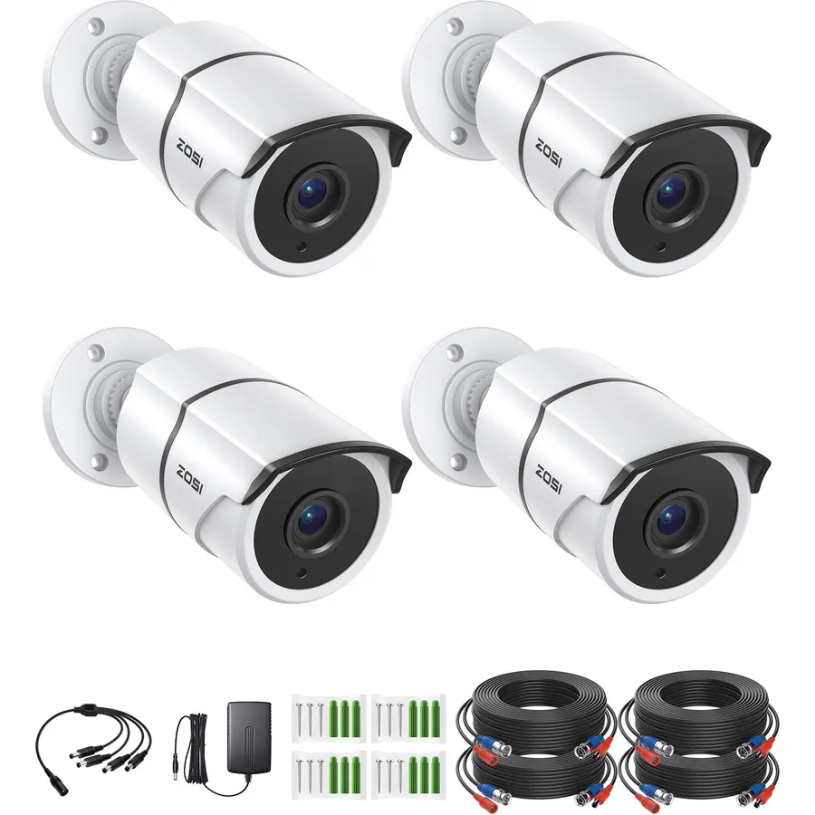 ZOSI 4 Pack 1080P CCTV Dome Security Cameras, HD-TVI Outdoor Indoor Cam