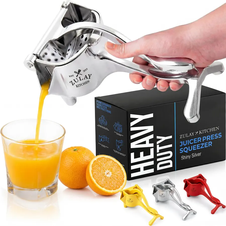 Fresh Fruit Juice Extractor, 2026 Upgrade Aluminum Hand Juicer Squeezer Lemon Juicer Manual Hand Press with Ergonomic Grip, Easy to Clean for Orange Citrus Pomegranate Lime Grape fruit Kitchen Tools.